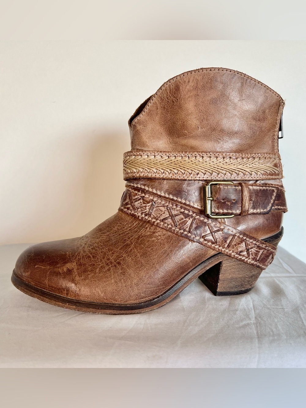 Corral Indie Spirit Leather Buckle Strap Ankle Boots